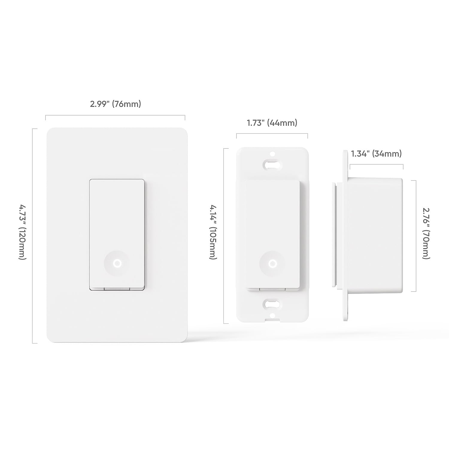 TREATLIFE Interruptor inteligente de 3 vías, interruptor de luz WiFi de 2.4 GHz, funciona con Alexa y Google Home, requiere cable neutro, control