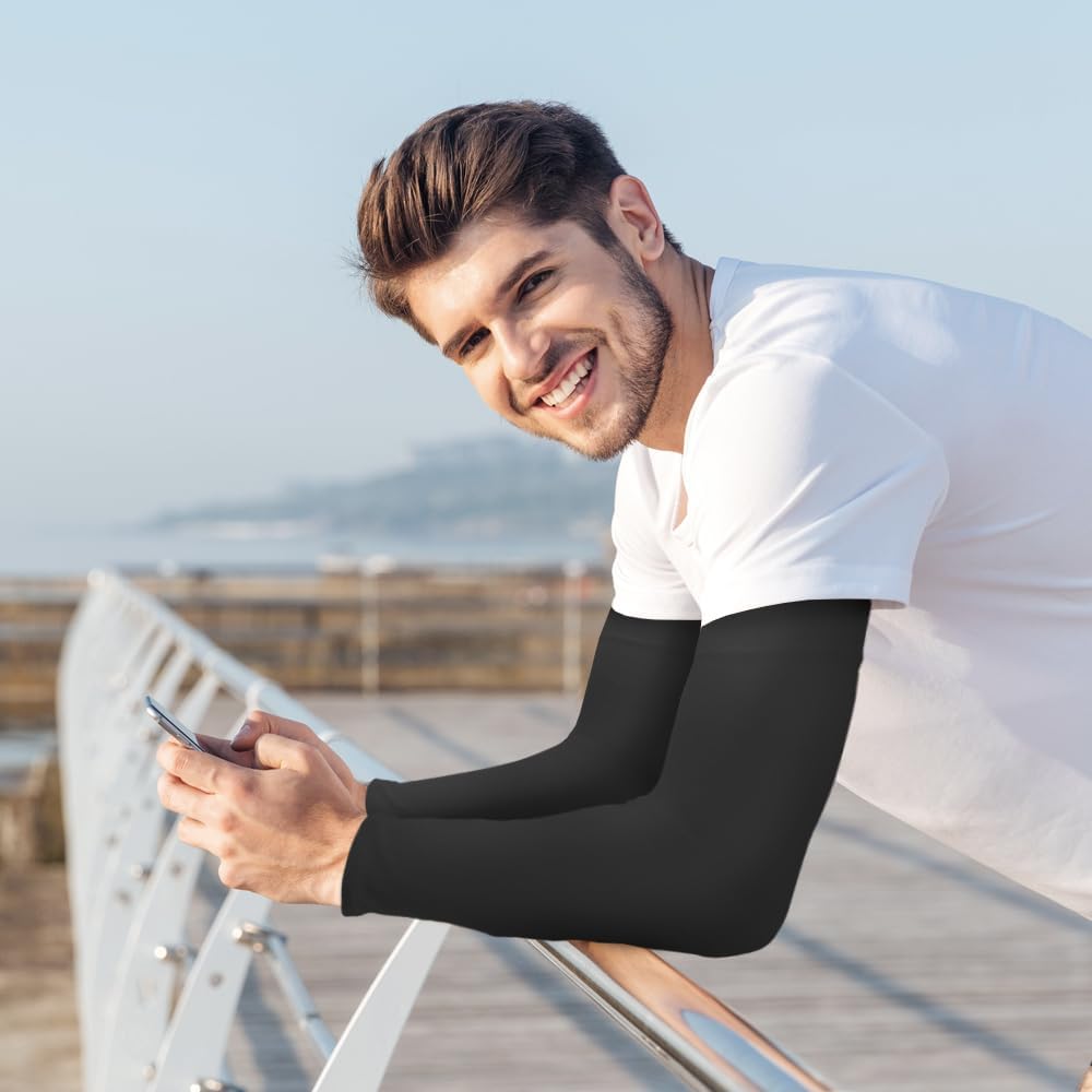 Mangas de brazo para hombres y mujeres para protección solar, mangas para cubrir tatuajes para hombres, manga de voleibol y baloncesto