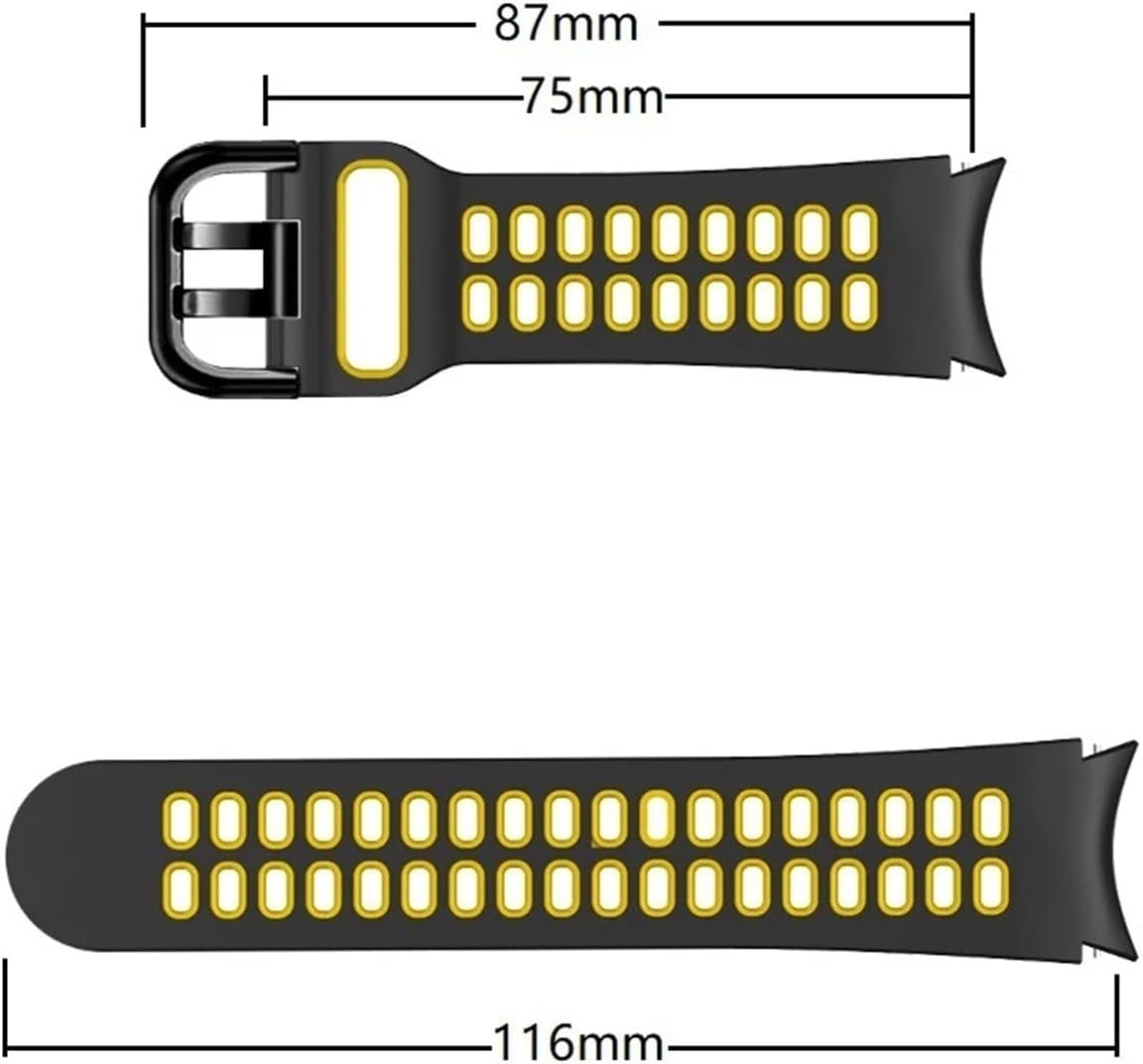 NEYENS Correa de silicona oficial de 0.787in para Samsung Galaxy Watch4 Classic 46 1.654in44 1.575in Smartwatch Ridge Sport Bracelet Correa de reloj