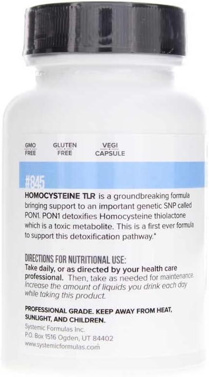 Systemic Formulas HomoCysteine TLR Thiolactone Redux Support 60 cápsulas, Biocell #845. Contiene antioxidantes que protegen el corazón, el sistema