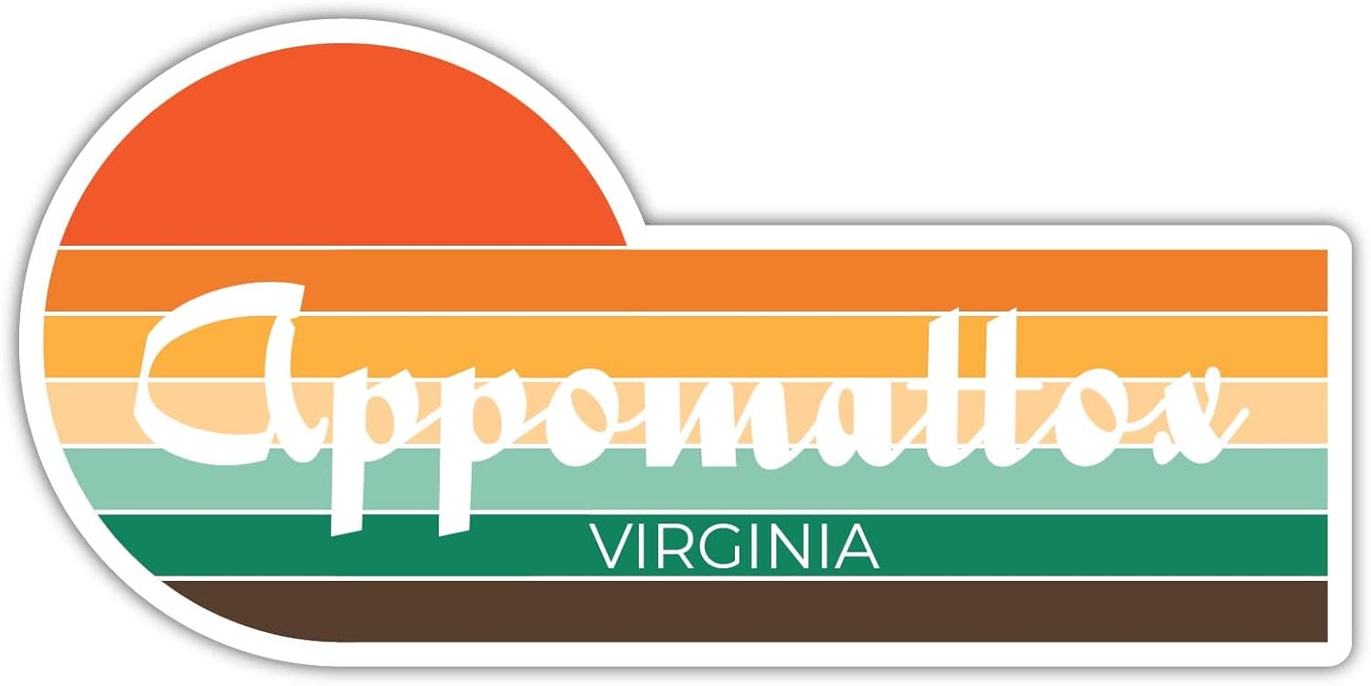 Appomattox Virginia – Imán para nevera (4 x 2.25 pulgadas), diseño estético retro vintage de los años 70