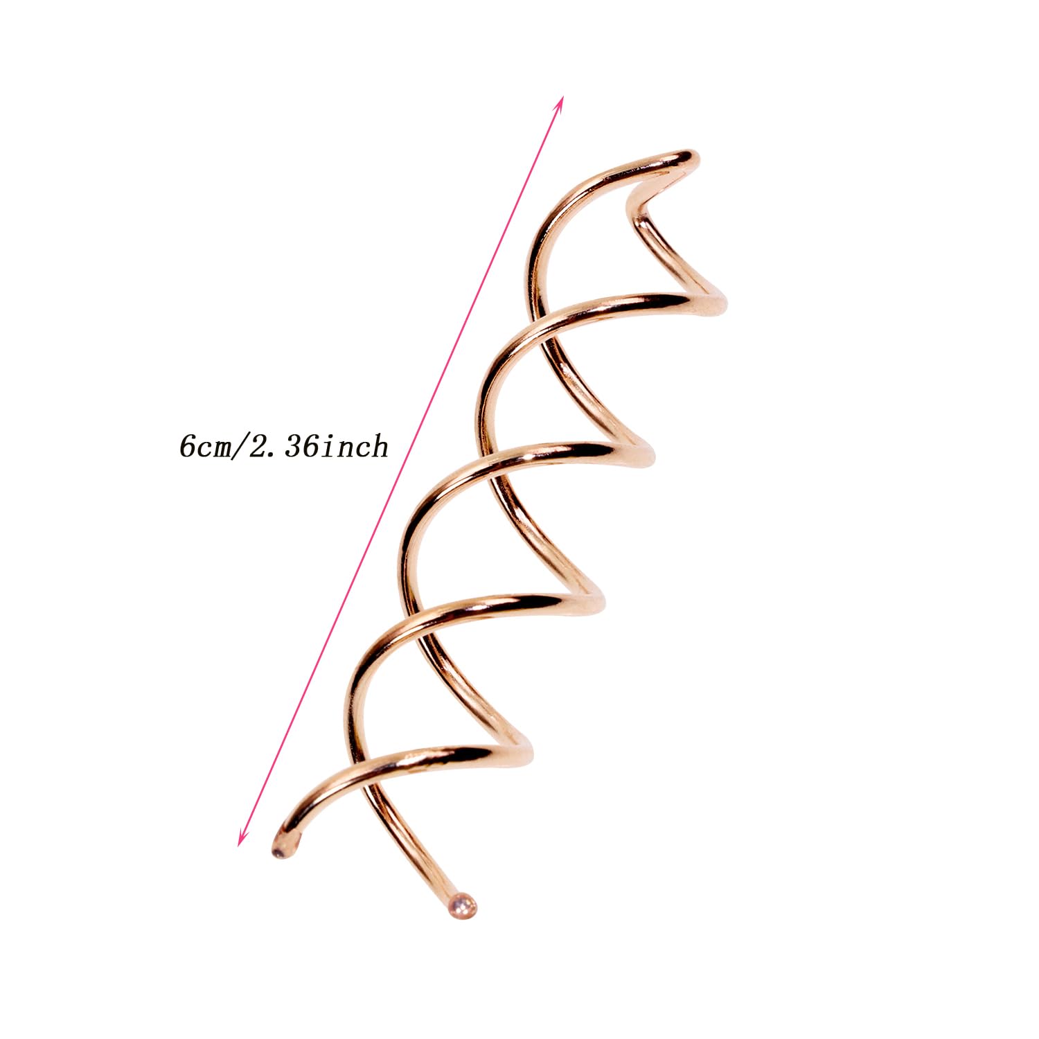 Horquillas de pelo en espiral de 2.36 pulgadas, puntas redondeadas en espiral, alfileres de cabello rubio, tornillos giratorios para mujeres y