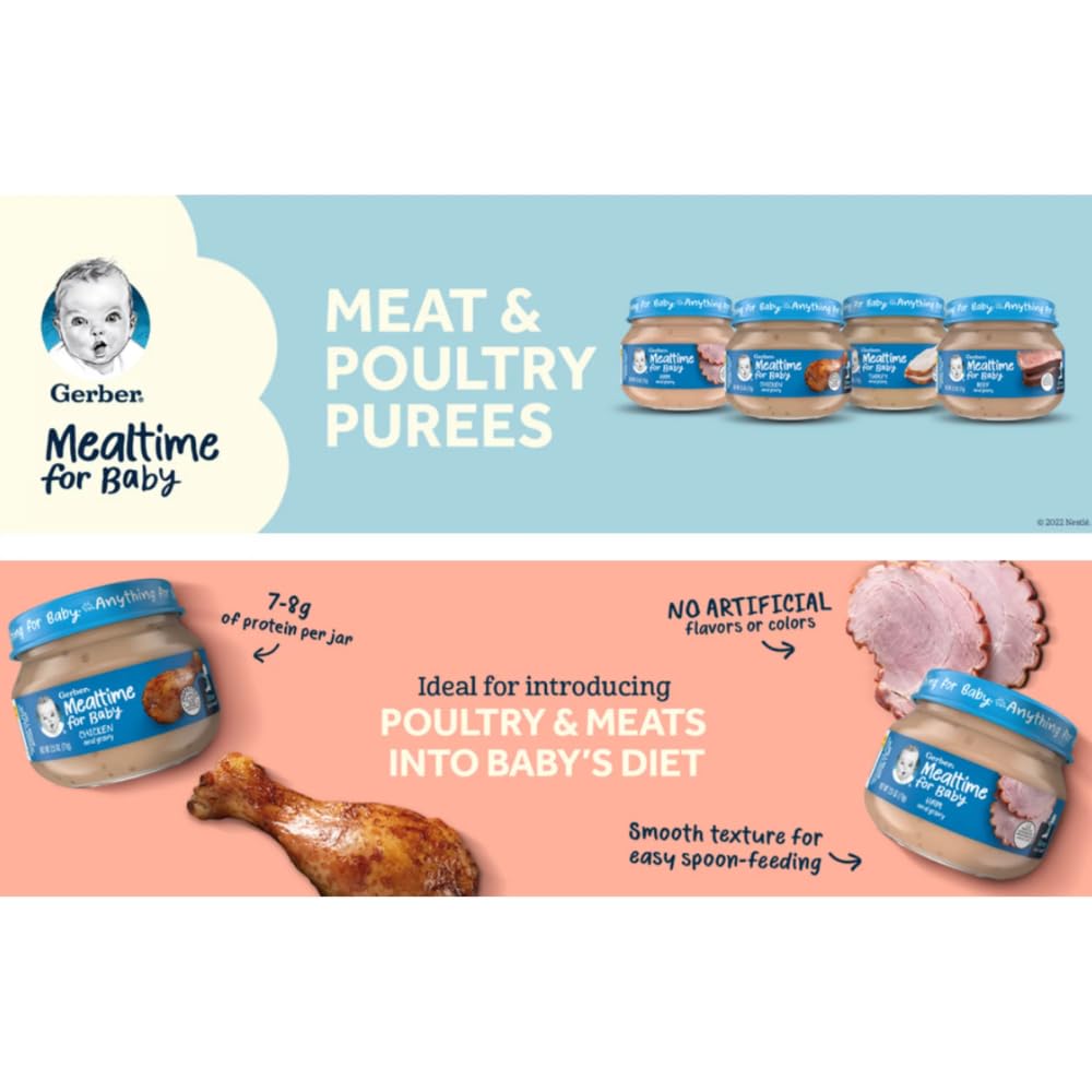 Gerber 2nd Foods – Salsa de pollo y salsa de pavo, 2.5 onzas (paquete de 12)