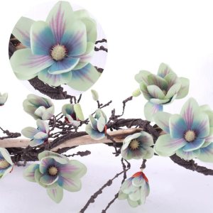 Guirnalda de orquídeas artificiales de magnolia de 118 pulgadas, guirnalda de ramas de árbol falsas, tronco con corona de flores para colgar en la Guirnalda de orquídeas artificiales de magnolia de 118 pulgadas, guirnalda de ramas de árbol falsas, tronco con corona de flores para colgar en la