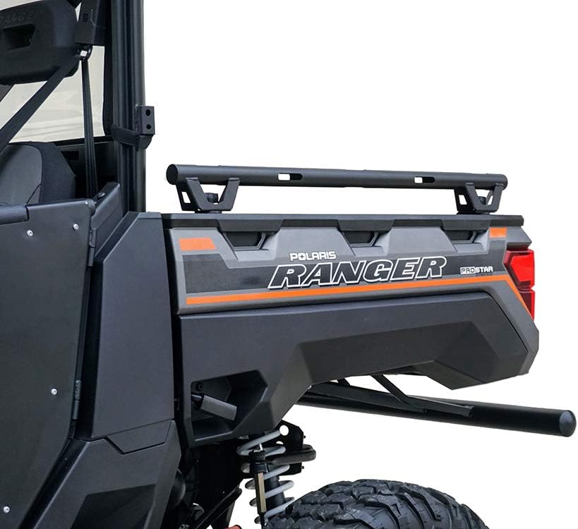 Rieles de cama Cruiser para Polaris Ranger XP 900  XP 1000 tamaño matrimonial – Revestimiento de acero negro – 4 anclajes giratorios incluidos –