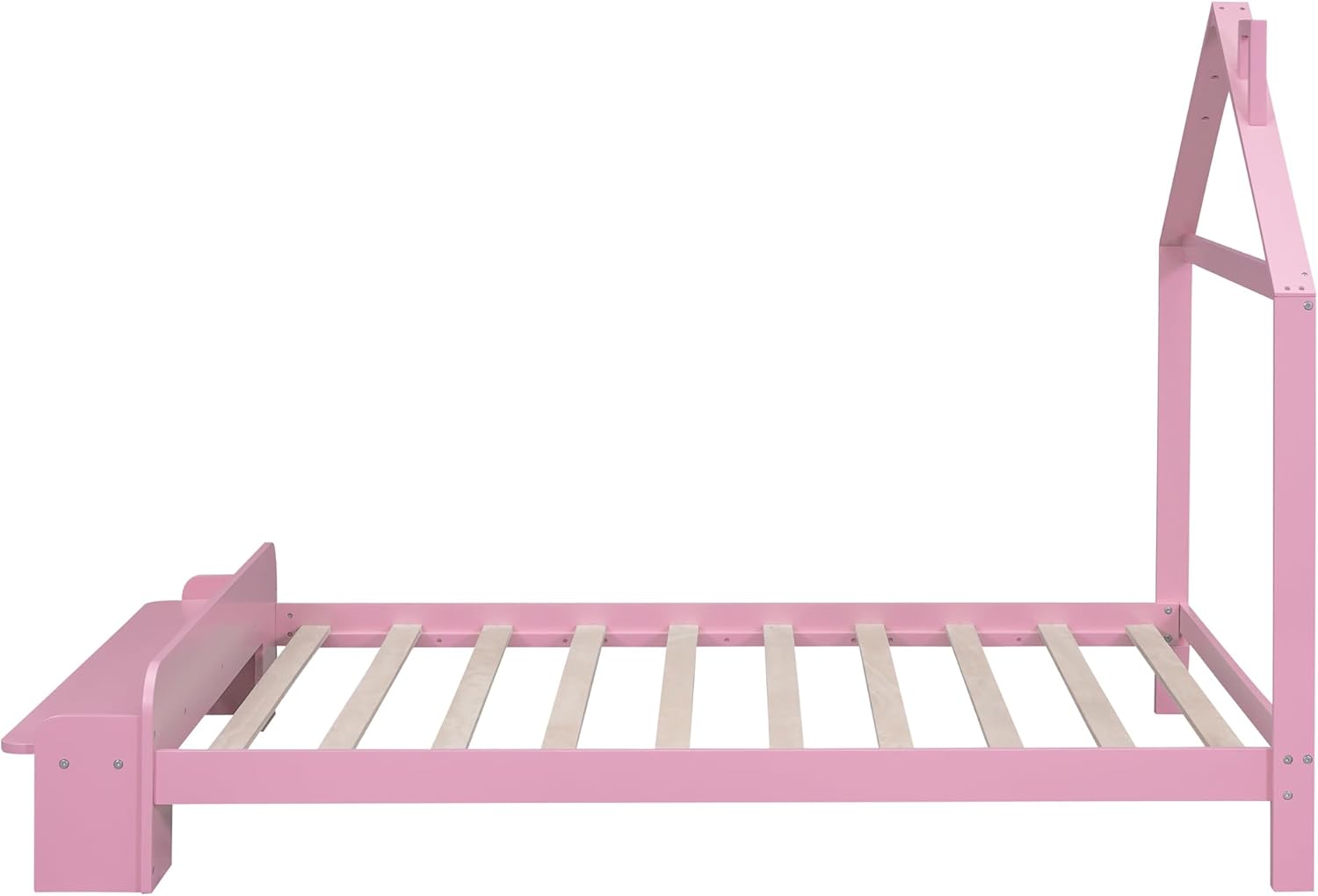 Harper & Bright Designs Base de cama de plataforma de madera de tamaño matrimonial para niños, niñas, niños y adultos con cabecera en forma de casa