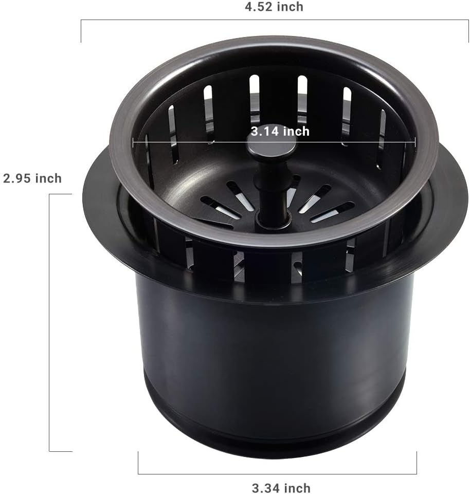 Kit de brida extendida de acero inoxidable con colador de cesta y tapón de drenaje para desagüe estándar de fregadero de 3 12 pulgadas, brida de