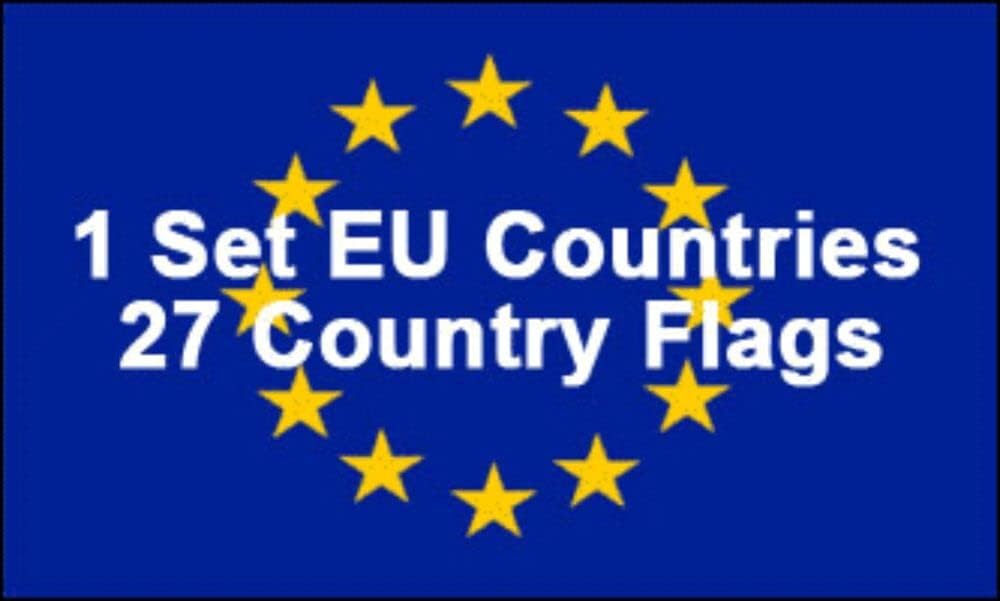 Premium 12×18 12″x18″ Set of 27 Europe European Flag Staff