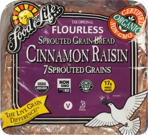 Food For Life Pan germinado canela pasas orgánica, 24 oz