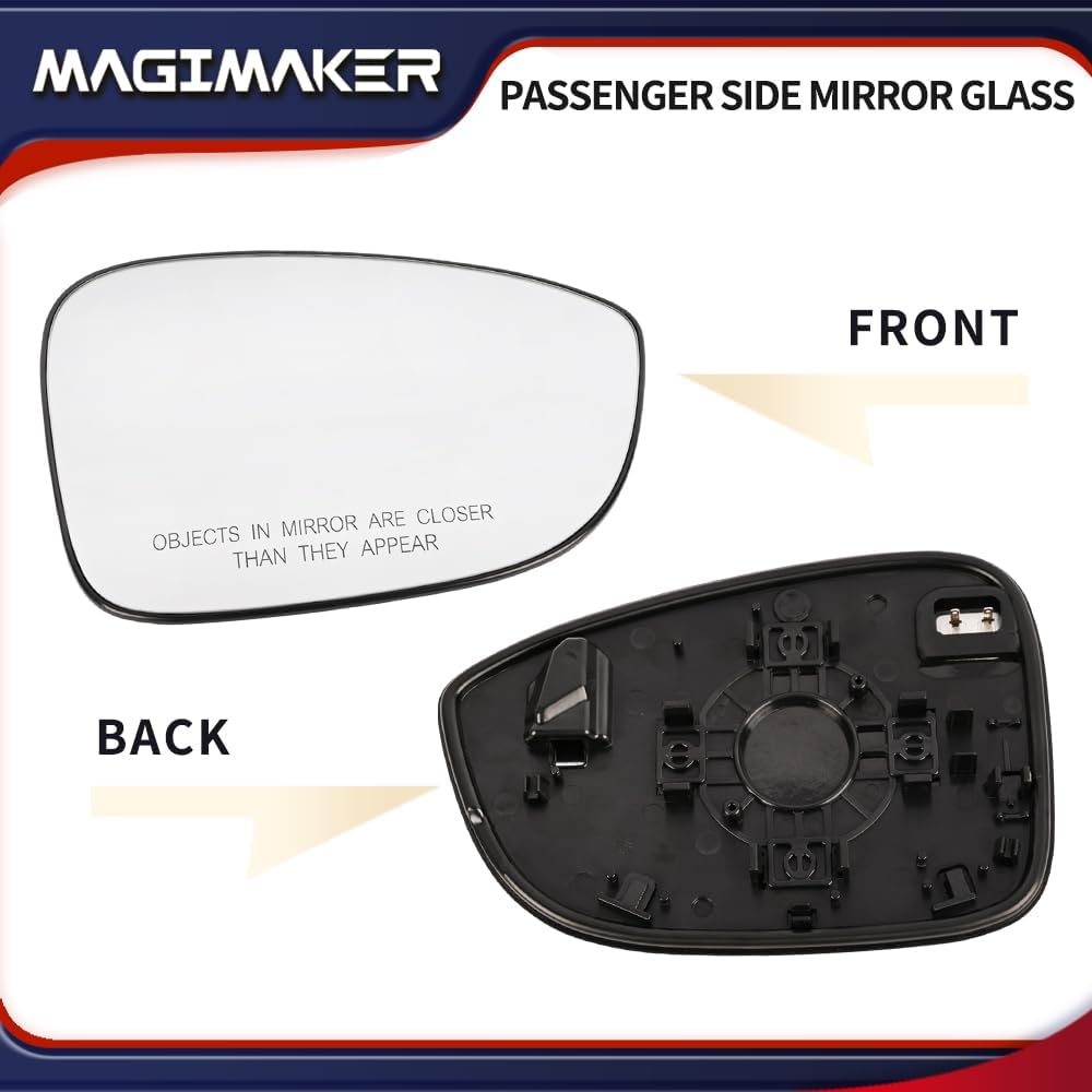 Espejo lateral derecho del pasajero con soporte trasero 76203-TVA-A21 compatible con Honda Accord 2018, 2019, 2020, 2021, 2022, vidrio calefactable
