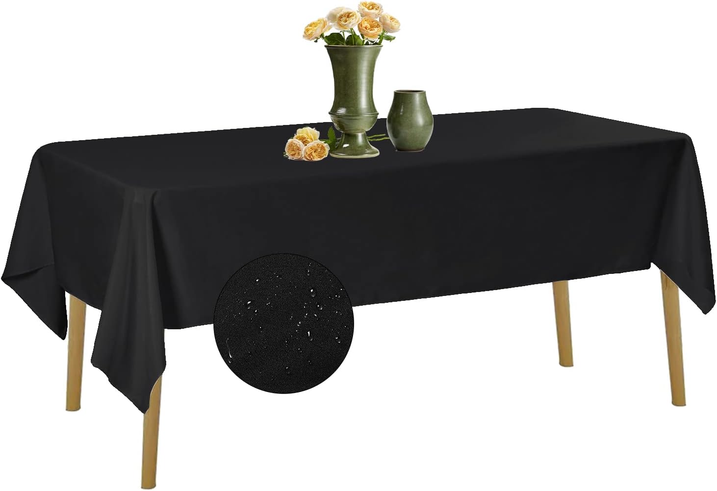 Paquete de 2 manteles rectangulares impermeables, manteles de poliéster de 60 x 102 pulgadas, mantel de poliéster resistente a las arrugas para mesa