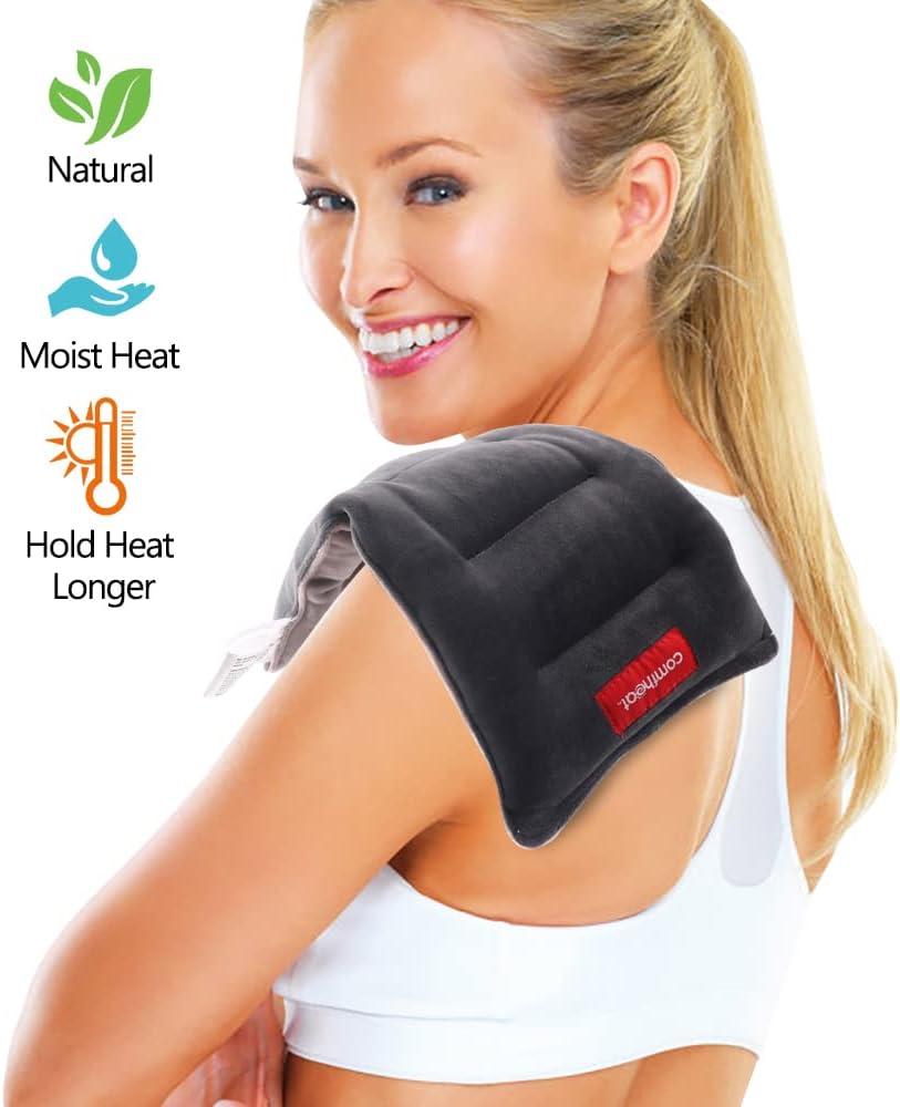 Comfheat Almohadilla térmica húmeda para microondas de 6 x 11 pulgadas, paquete de calor de lavanda para aliviar el dolor, cuello, hombro, rodilla,