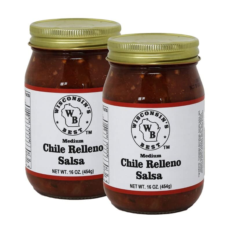 Wisconsin’s Best – Salsa de chile relleno, mediana, 16oz. (paquete de 2)