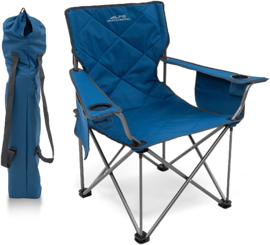 ALPS Mountaineering King Kong – Sillas de camping para adultos con portavasos de malla y bolsillos, construidas duraderas y fiables con marco de