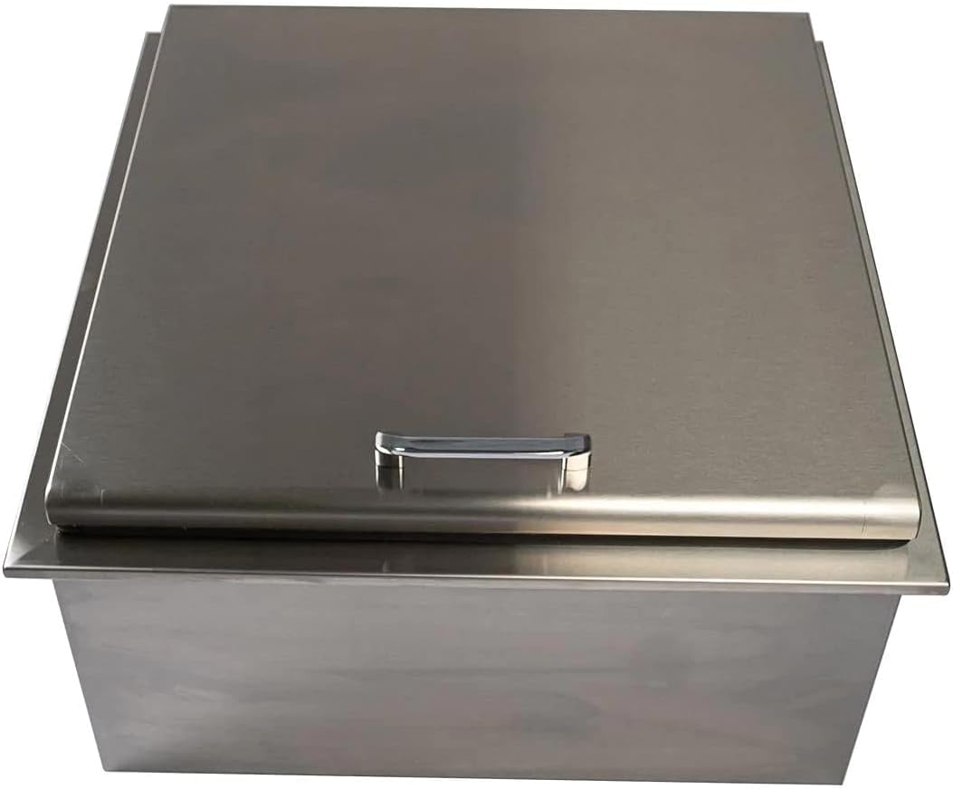 BBQGuys Signature – Enfriador de hielo de 25 pulgadas con soporte para condimentos, tradicional