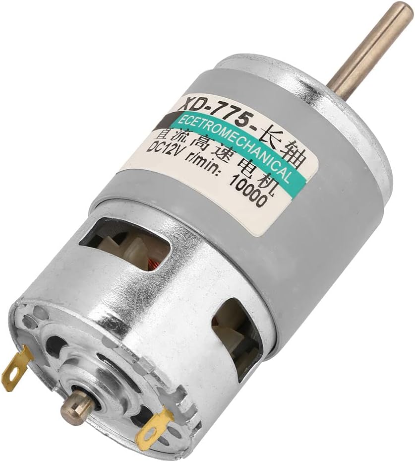 Mini motor de CC de imán permanente de 12 V24 V, 80 W, CCW 775, motor de engranaje eléctrico reversible, de alta velocidad, bajo ruido, para