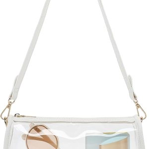 LOXOMU Bolso transparente aprobado para estadios, pequeño bolso cruzado transparente para mujer, bolso transparente para mujer LOXOMU Bolso transparente aprobado para estadios, pequeño bolso cruzado transparente para mujer, bolso transparente para mujer