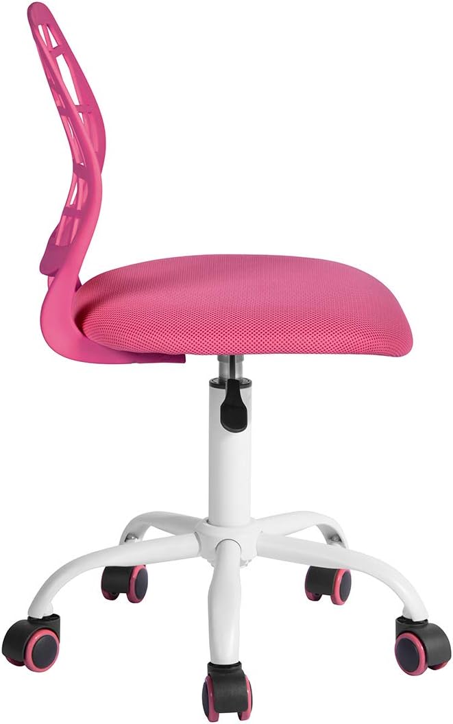 FurnitureR Silla de trabajo para adolescentes, niños y niñas, asiento trasero de tela de malla de polipropileno de baja media, silla de estudio para