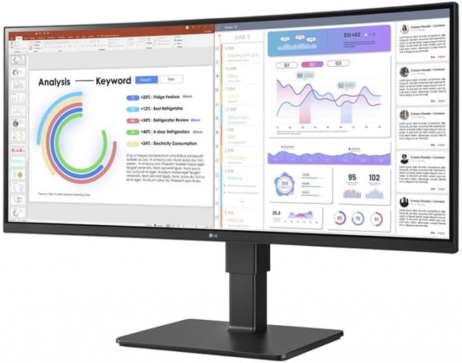 LG UltraWide 34BQ77QC-B – Monitor LED – Curvo – 34″ – 3440 x 1440 UWQHD  60 Hz – IPS – 300 cdm – 10001 – HDR10-5 ms – 2xHDMI, DisplayPort, USB-C –