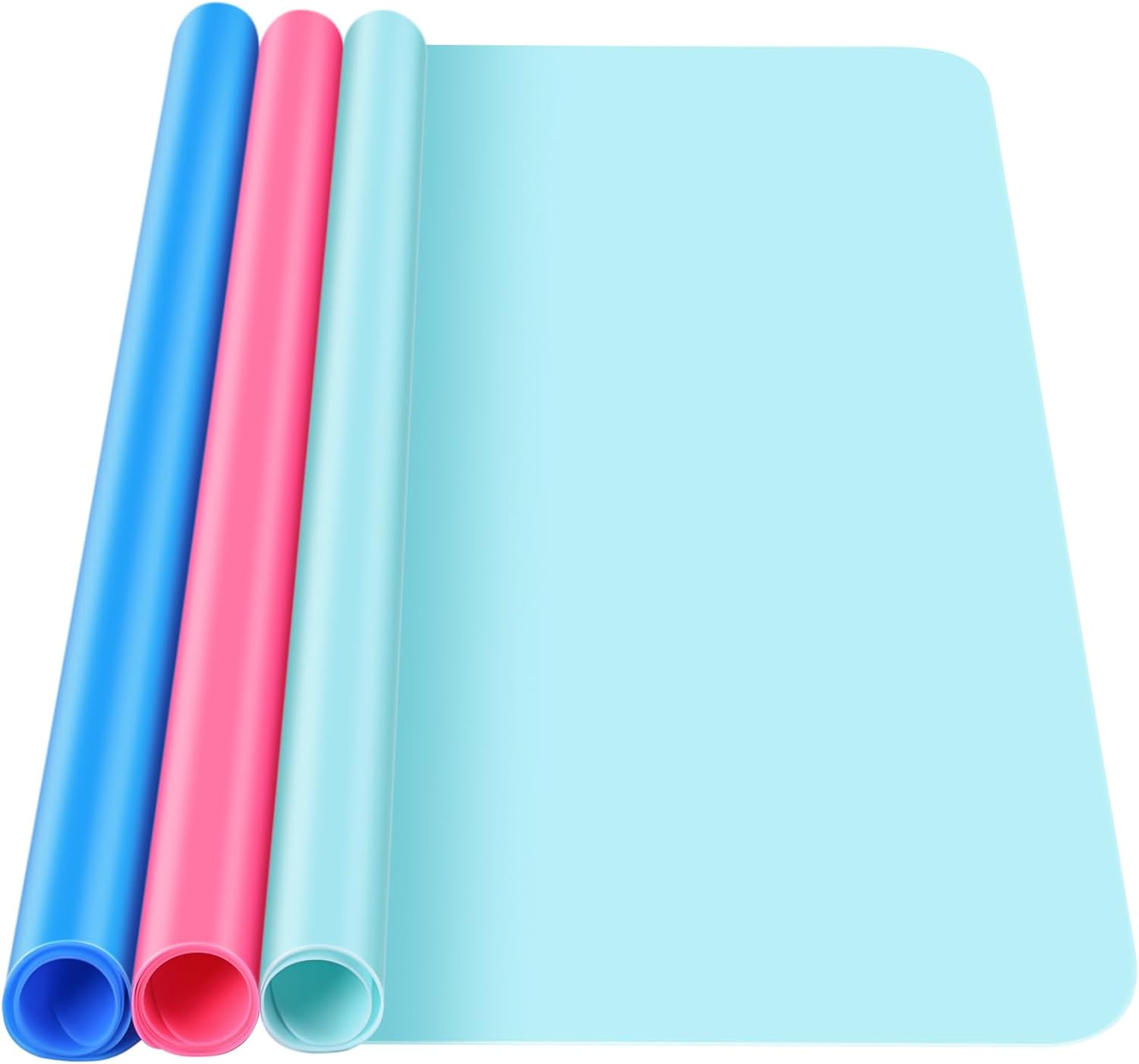 IKOCO – Paquete de 3 tapetes de silicona para manualidades, 15.7 x 11.8 pulgadas, tapetes de silicona a granel antideslizantes y antiadherentes para
