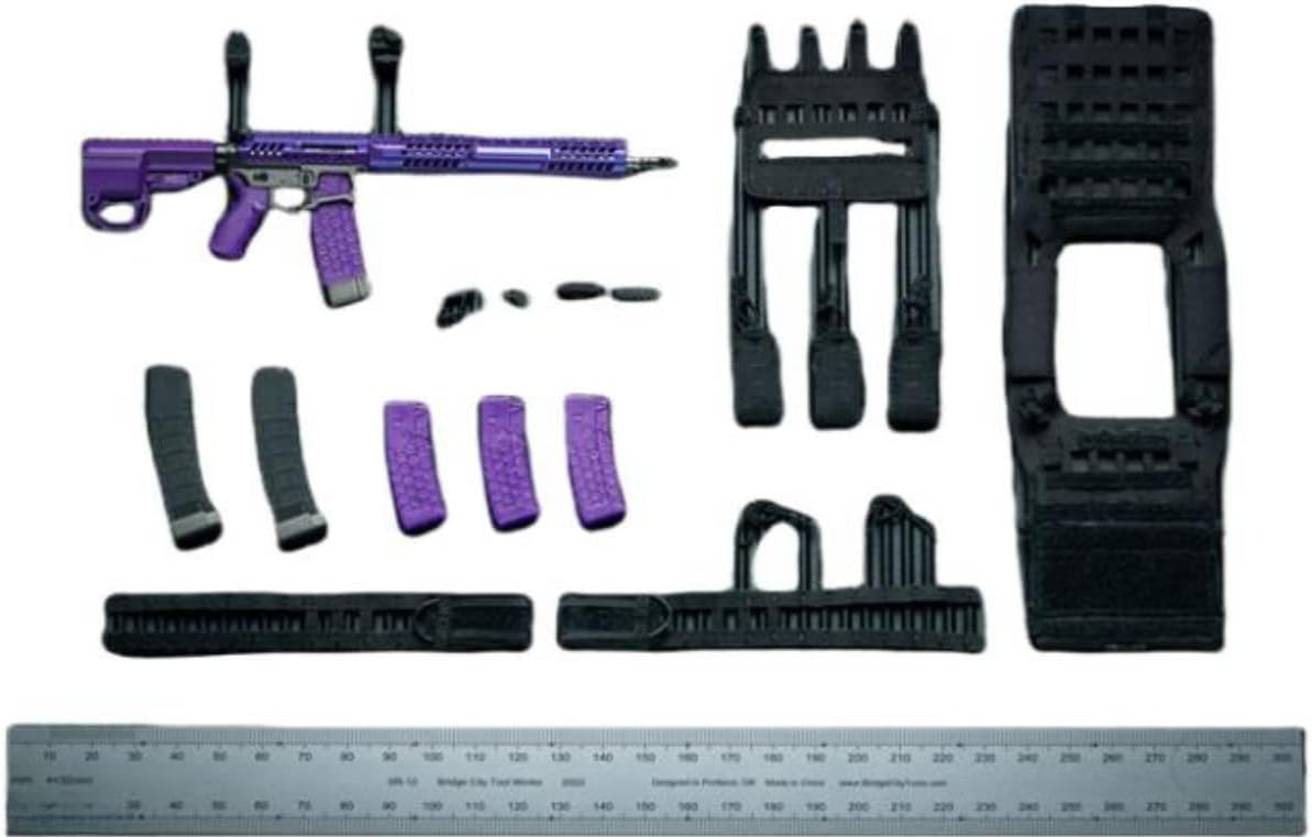 HiPlay Accesorio de figura de acción a escala 16 conjunto de equipo de arma púrpura modelo para figura coleccionable en miniatura de 12 pulgadas