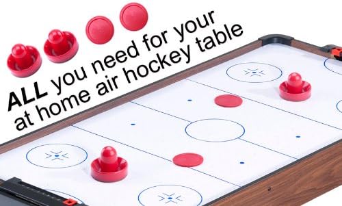 Brybelly Pucks & Paddles – Juego de dos paletas de hockey de aire de 2.5 pulgadas y discos de 3.25 pulgadas – Discos de repuesto y mazos empujadores