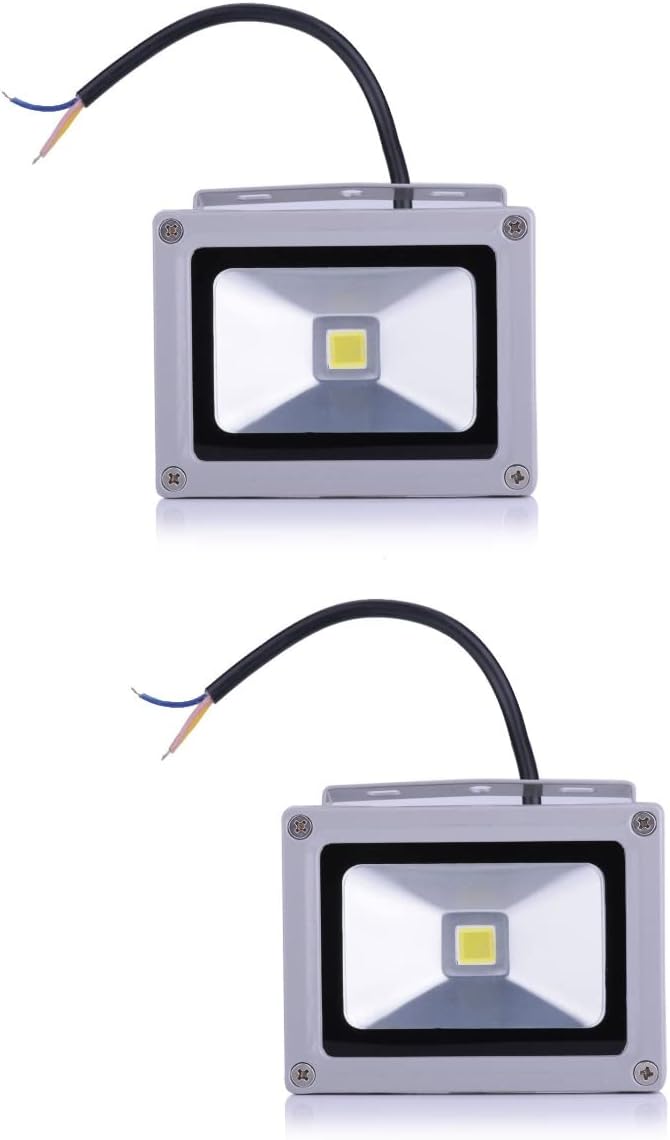 Uonlytech Luces de inundación al aire libre 2 unids 10 W AC 85 V – 265 V al aire libre cálido blanco LED proyector lámpara de luz de inundación