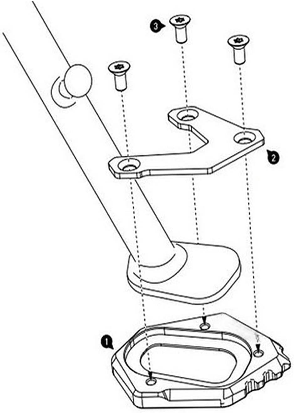 TAKENE WYJDZSW Compatible with BMW R1200GS LC ADV R 1200 GS Rallye R1250GS R 1250 GS Motorcycle CNC Kickstand Foot Side Stand Extension Pad Support