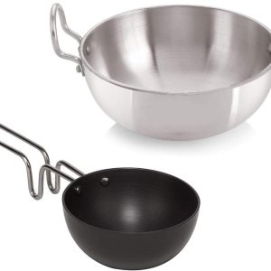 Satre Online and Marketing Aluminio Kadhai Tamaño No-12 con Hindalco Aluminio Tadka Pan Tamaño No-6 (Paquete de 2) Satre Online and Marketing Aluminio Kadhai Tamaño No-12 con Hindalco Aluminio Tadka Pan Tamaño No-6 (Paquete de 2)