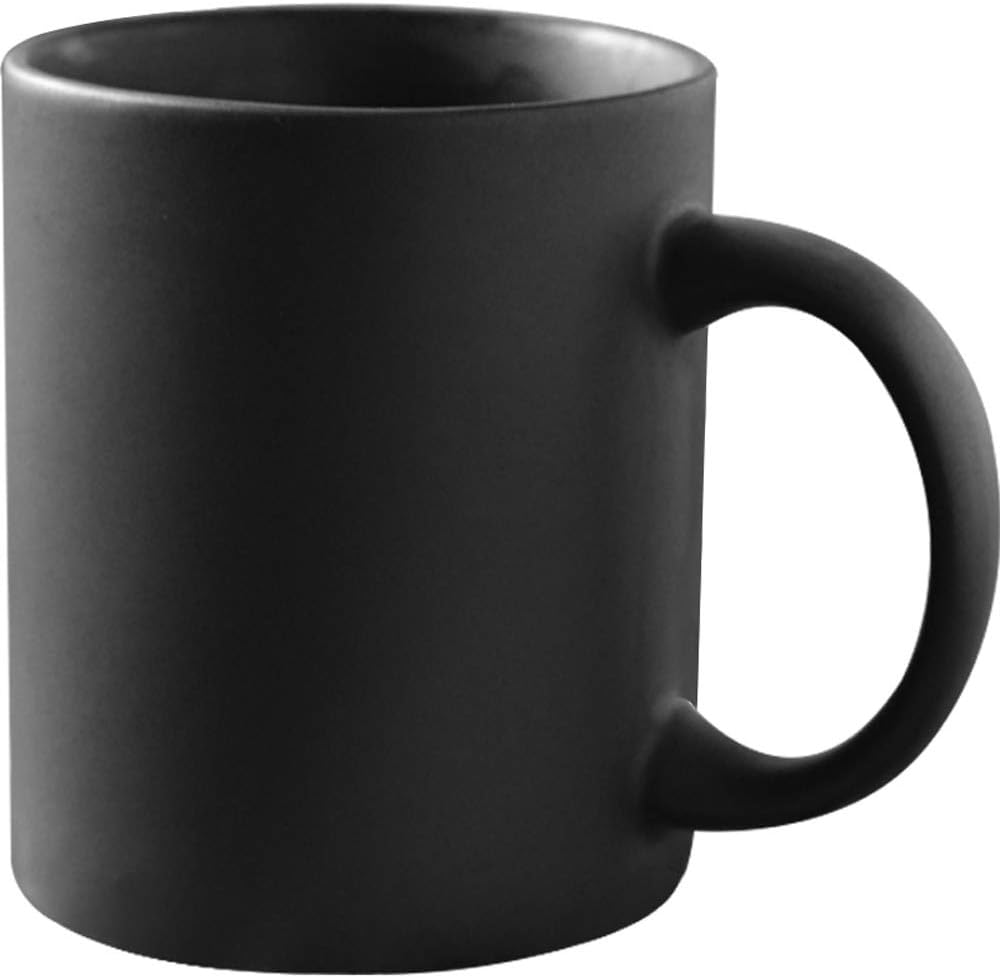 Smilatte – Taza de café de porcelana negra mate de 11 onzas, taza clásica de cerámica con Hanlde para té de capuchino con leche, negro mate