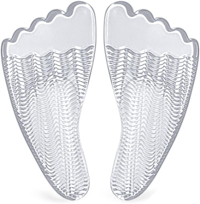 Cojines de bola de pie con soporte de arco, almohadillas antideslizantes de gel suave para el talón, relleno de zapatos invisibles reutilizables