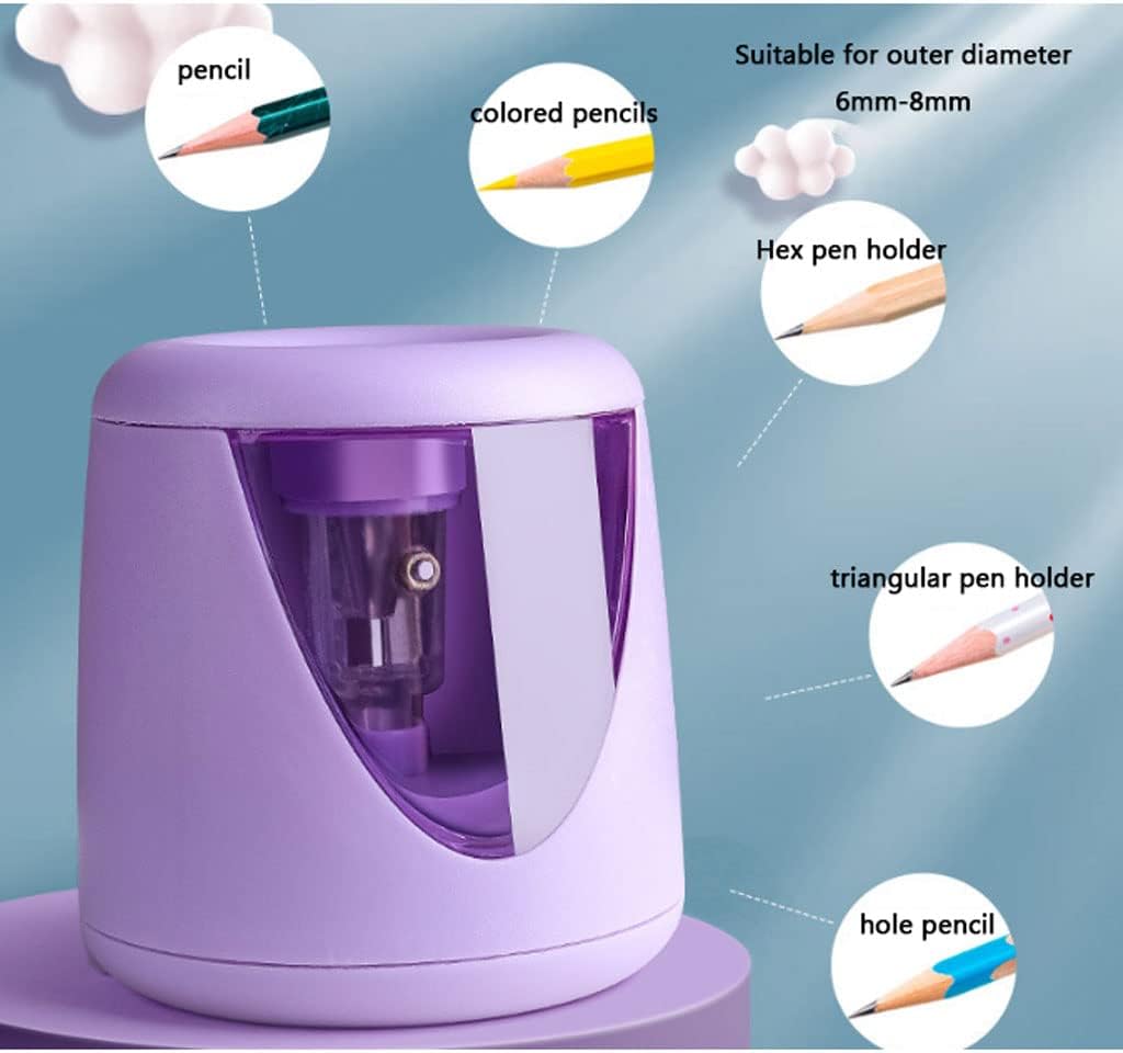JITEM Sacapuntas Sacapuntas eléctrico portátil con batería sacapuntas automático alimentado por USB para artistas, niños, estudiantes, adultos,
