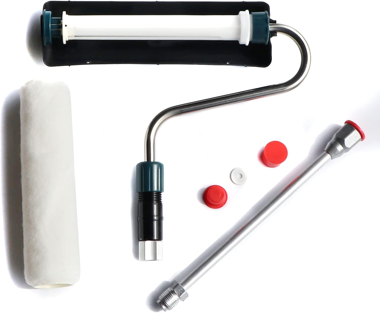 Herramienta de pintura profesional de 180 grados con brazo de rodillo giratorio con poste de extensión de 11 pulgadas para equipos de pulverización