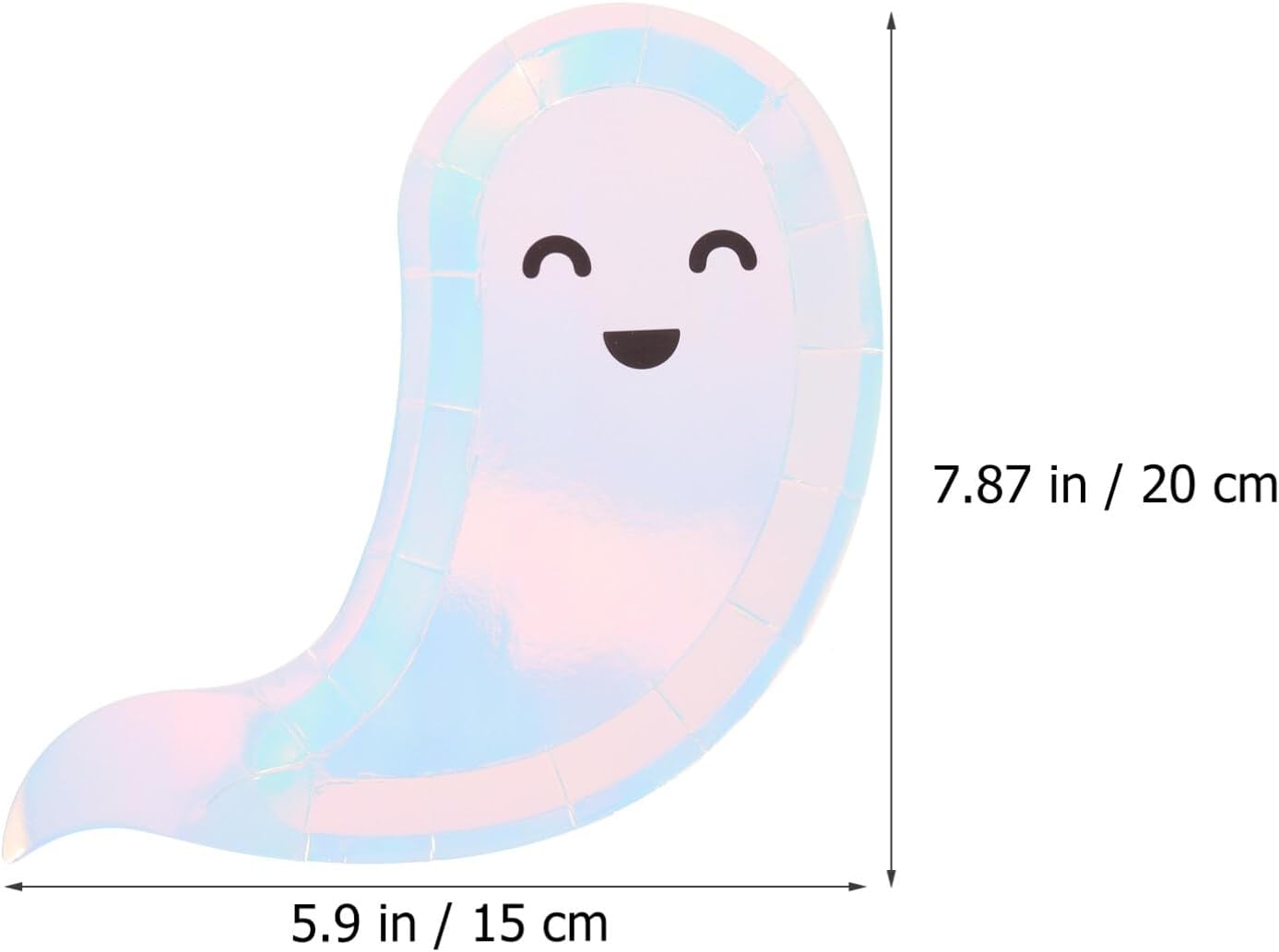 Abaodam 40 platos de fiesta de Halloween, platos de papel desechables con forma de fantasma, plato de postre temático de Halloween, bandeja para