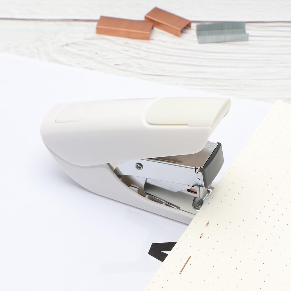 Engrapadora sin esfuerzo, grapadora de escritorio de oficina resistente, grapadora manual de ahorro de energía, grapadora pequeña de fuerza blanca,