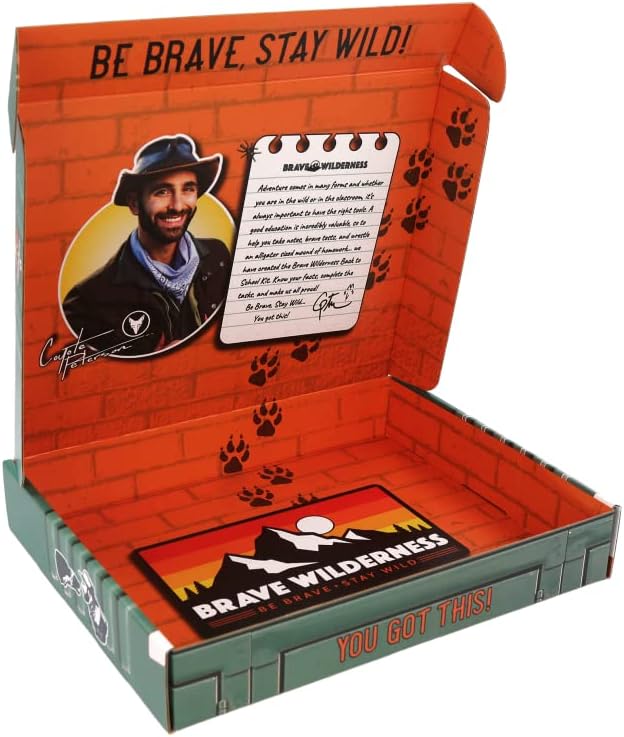 Brave Wilderness Kit de regreso a clases, herramientas para el aula, carpetas personalizadas, cuaderno, utensilios de escritura Coyote Peterson,