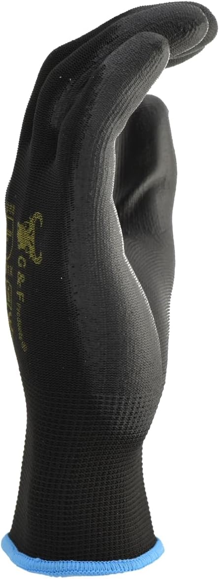 12 pares de guantes de trabajo para hombre, guantes de agarre ligeros para el trabajo, disponibles en 4 tamaños, guantes recubiertos de goma de