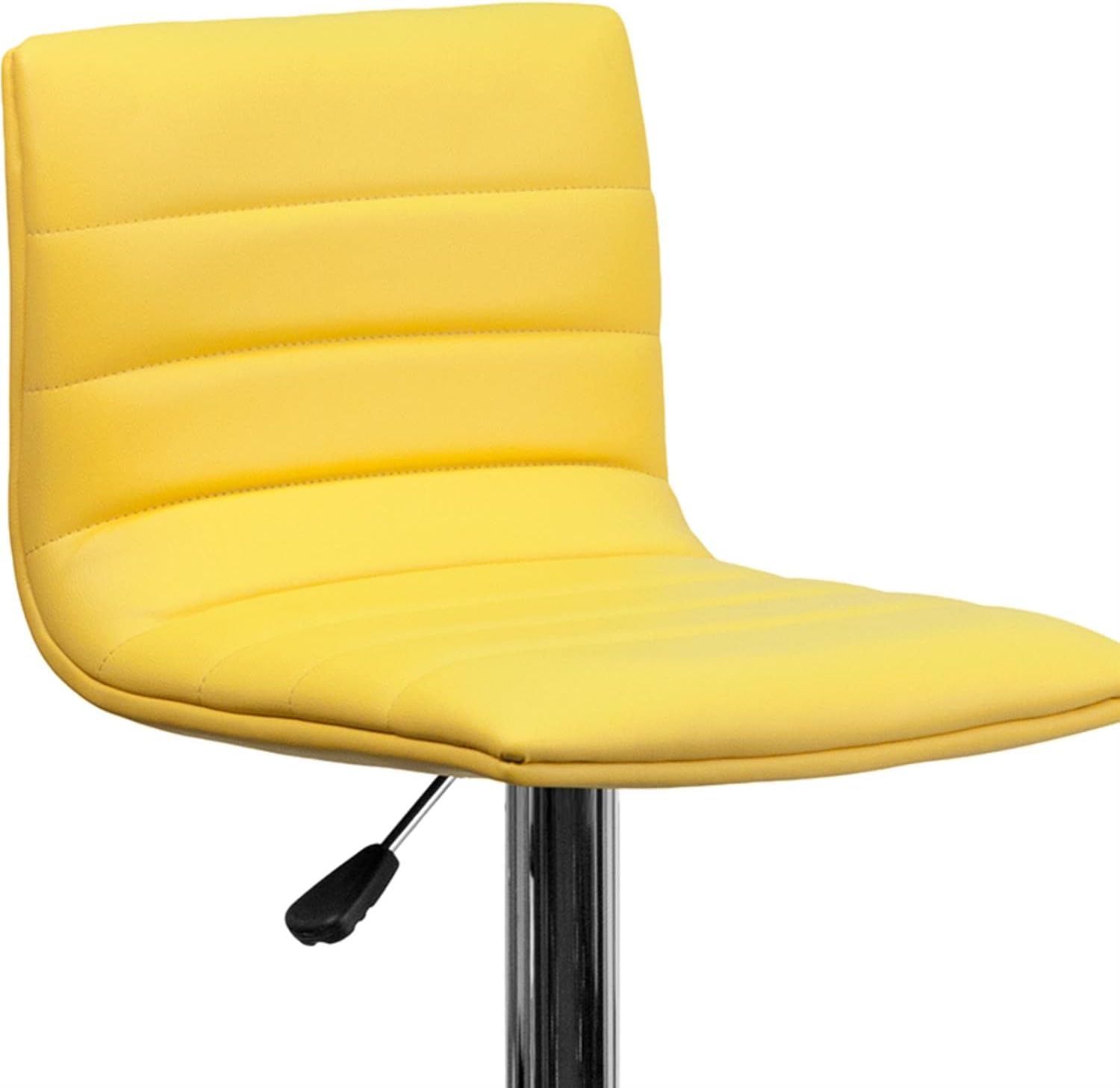 Flash Funiture silla de bar ajustable con base cromada, Vinilo, Amarillo
