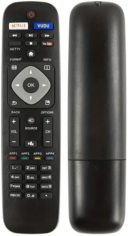 Mando a distancia universal Philips TV NH500UP – Compatible con televisores inteligentes Philips LCD LED 4K UHD – Control fácil y cómodo