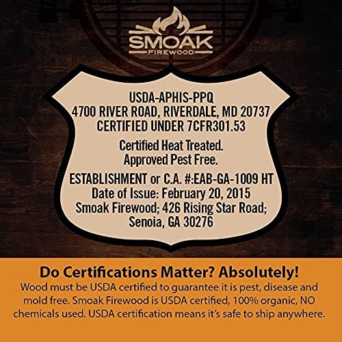 Smoak Firewood Troncos de madera y leña prémium de 12 pulgadas de longitud, utilizados para parrillas, ahumadores, hornos de pizza, fogatas o