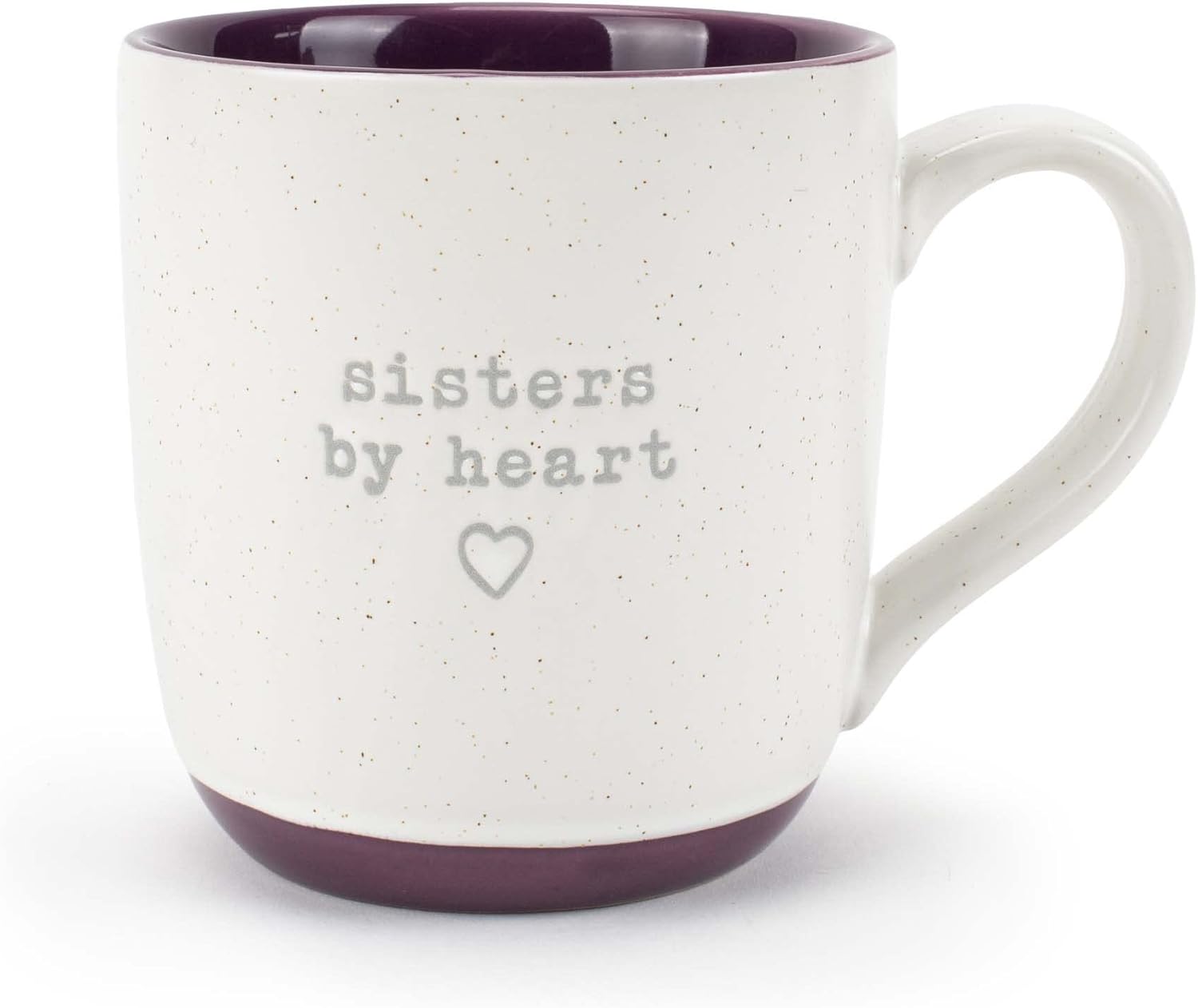 Elanze Designs Sisters By Heart – Taza de café de cerámica de 13 onzas, color morado moteado