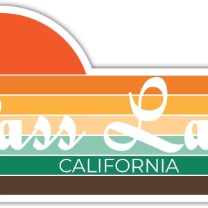 Bass Lake California – Imán para nevera (4 x 2.25 pulgadas), diseño estético retro vintage de los años 70 Bass Lake California – Imán para nevera (4 x 2.25 pulgadas), diseño estético retro vintage de los años 70
