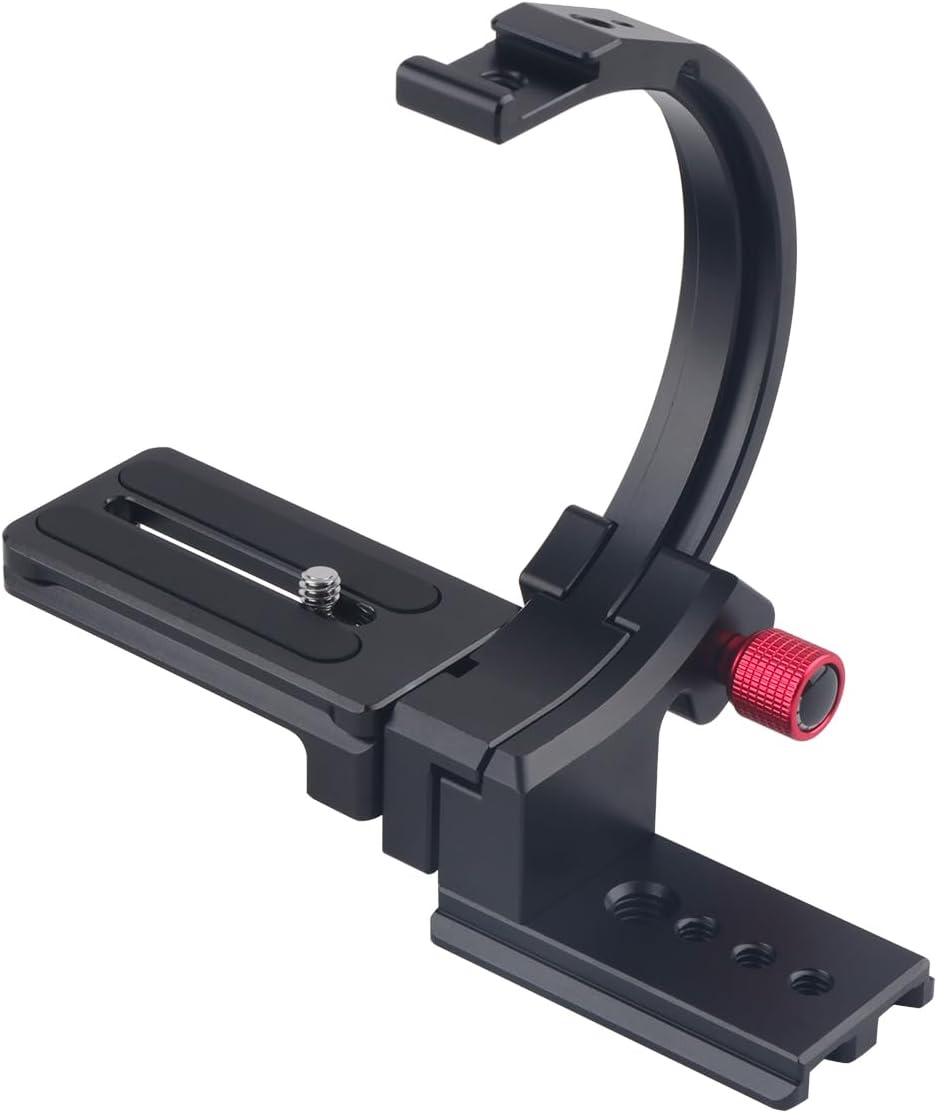 Placa giratoria de montaje de collar horizontal a vertical soporte C para cámaras DSLR, más rápido que el soporte L, para trípodes tipo Arca, 14″ y