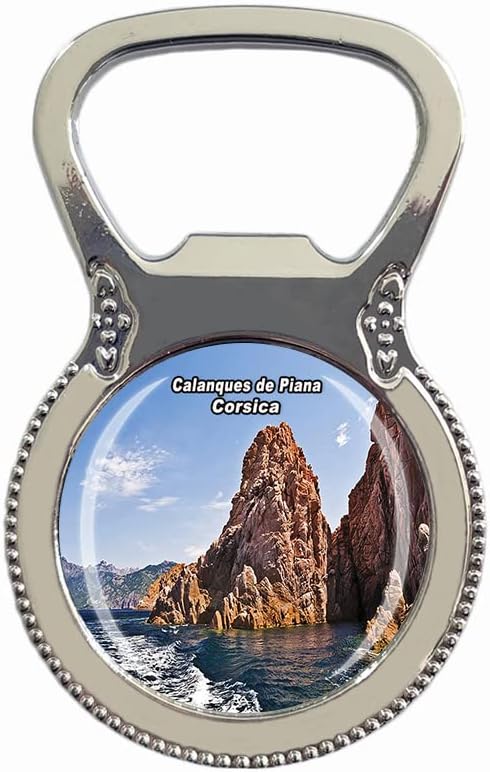 Francia 3D Calanques de Piana Córcega Abrebotellas de cerveza Frigorífico Imán de Metal Cristal Cristal de Viaje Recuerdo Regalo Decoración del hogar