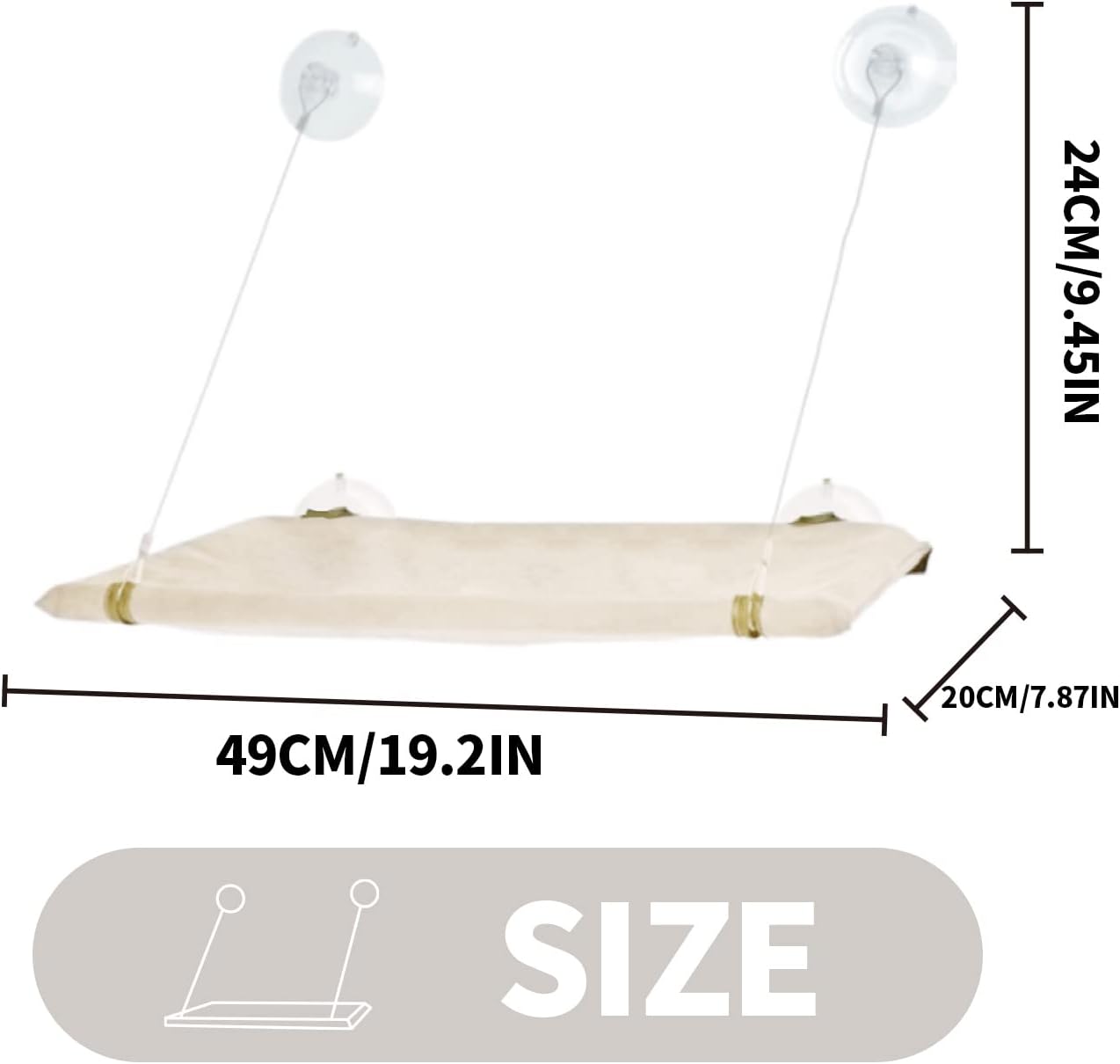 All For Paws Percha de ventana para gatos de interior, hamaca para gatos que ahorra espacio para ventana, muebles colgantes para gatos, cama con