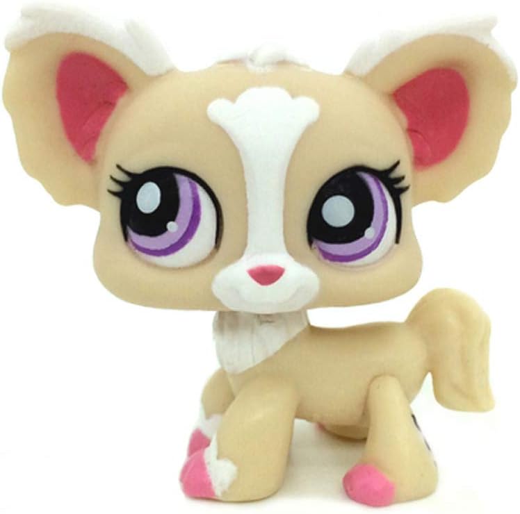 Mini juguetes para mascotas #1892 Rare Tan Chihuahua Cachorro Perro Púrpura Ojo Animal Figura Regalo