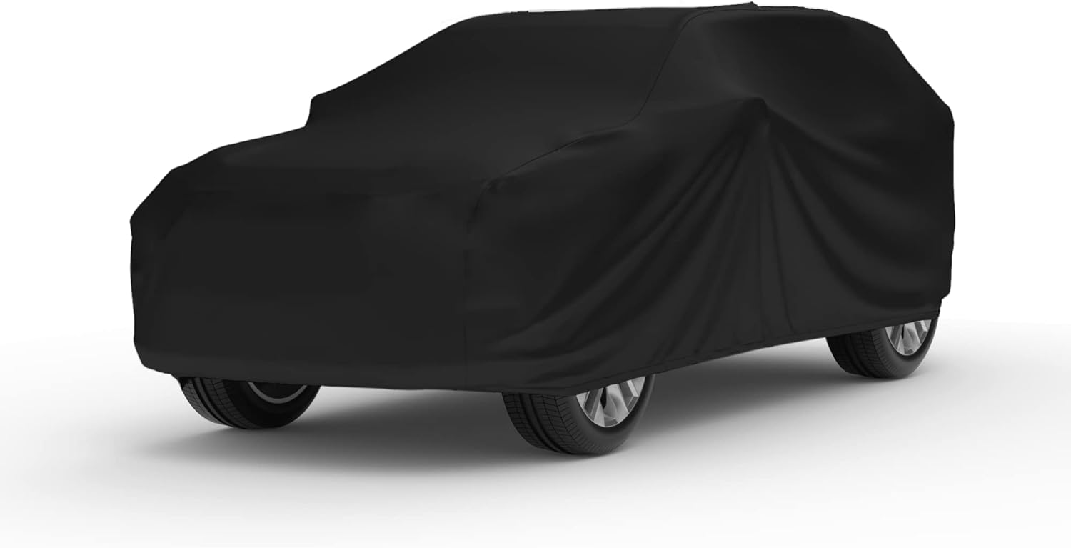 CarCovers Funda para SUV para interiores compatible con Toyota Highlander 2001-2007, material de satén negro ultra suave para interiores que