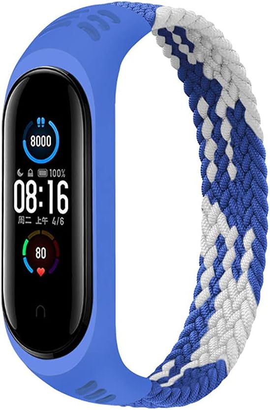 Banda para Xiaomi Mi Band 5 6 7 Bandas, Mujeres Hombres Suave Elástico Trenzado Solo Loop Nylon Sport Reemplazo Pulsera para Mi Band 4 3 Fibras