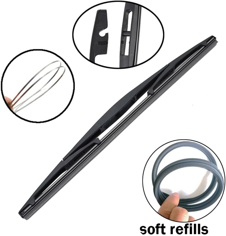 Juego de 3 limpiaparabrisas delantero y trasero compatible con Nissan X-Trail T31 2007-2013 parabrisas ventana de 24 pulgadas + 16 + 14 pulgadas