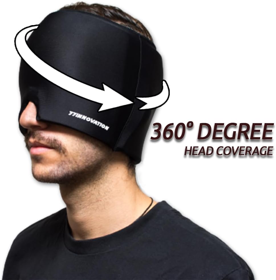 Migraine Ice Head Wrap – Sombrero para aliviar el dolor de cabeza para migraña, tensión, ojos hinchados – Gorra de alivio de migraña para dolor de
